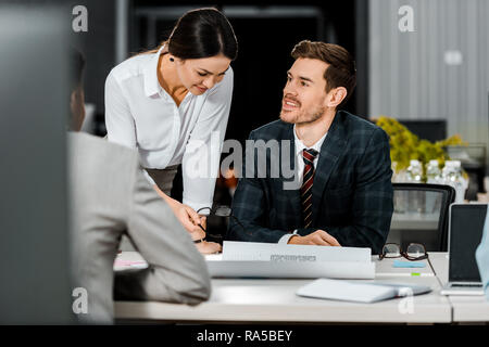 multiethnic business colleagues having meeting in office Stock Photo