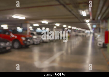 Abstract background blurred car in parking Stock Photo