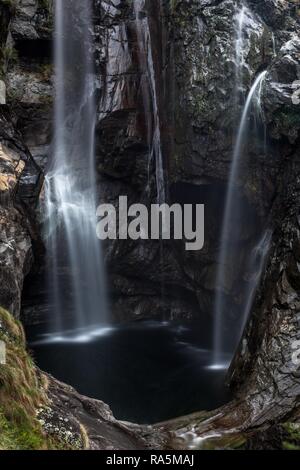 Waterfall, Cascata del Salto, Maggia, Vallemaggia district, Canton Ticino, Switzerland Stock Photo