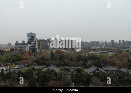 XI´AN,SHAANXI,CHINA -DECEMBER 8 2018 :landscape of xián city from the Goose Pagoda temple complex - Imagen Stock Photo
