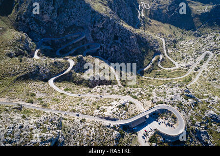 Sa Calobra Road, one of the most scenic and spectacular roads in the world, Mallorca island, Spain Stock Photo