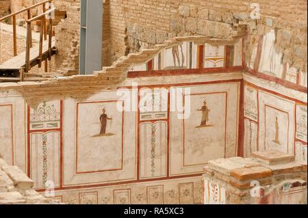 Private house 3, Room of the Muses, mural paintings, Ephesus, Izmir Province, Turkey Stock Photo