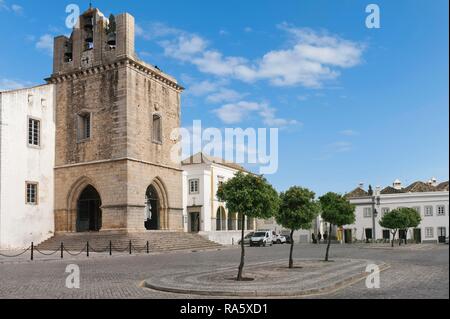 Faro Cathedral at Largo da Se, Algarve, Portugal, Europe Stock Photo