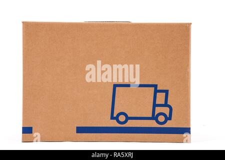 Moving box, cardboard box Stock Photo