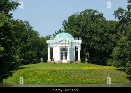 Temple, Schwaneninsel or Swan Island, Staatspark Karlsaue Park, Kassel, Hesse, Germany Stock Photo