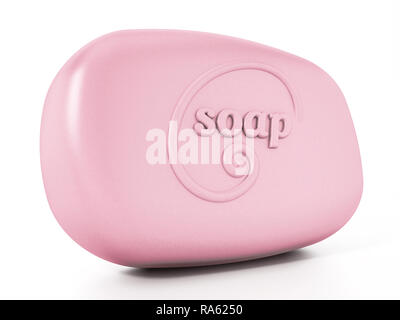 Generic soap design isolated on white background. 3D illustration. Stock Photo