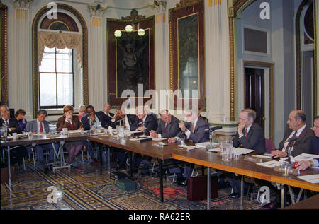 12/1/1993 - Photograph of President William Jefferson Clinton Addressing an Advisory Commission on Intergovernmental Relations in the Indian Treaty Room of the Old Executive Office Building Stock Photo