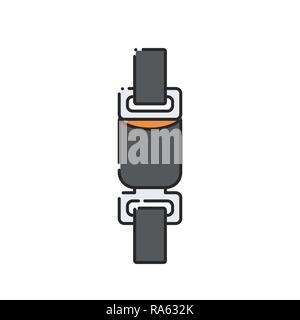 Car belt. Flat abstract icon. Vector illustration. Stock Vector