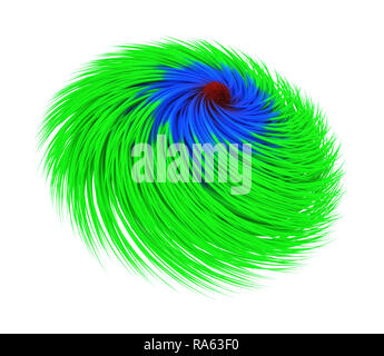 Abstract Multi-Color Twirl Flower Isolated On White Background Stock Photo