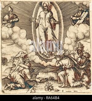 Léonard Gaultier, French (1561-1641), The Transfiguration, probably c. 1576-1580, engraving. Reimagined Stock Photo