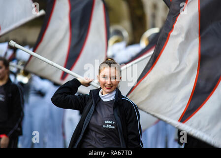 America's The Pride of Bixby High School Marching Band, from Oklahoma, USA, at London's New Year's Day Parade, UK Stock Photo