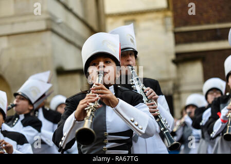 America's The Pride of Bixby High School Marching Band, from Oklahoma, USA, at London's New Year's Day Parade, UK Stock Photo