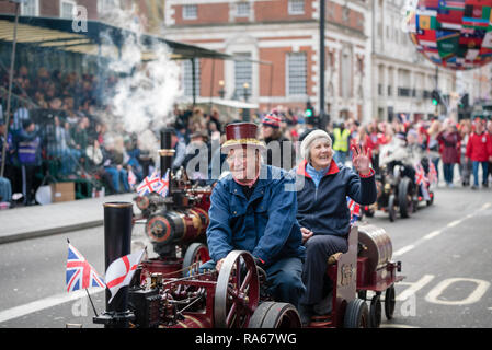 London, UK.  1 January 2019.   The theme of the parade this year was “London Welcomes the World”. With thousands of performers from a multitude of different countries and cultures from all around the world parade through central  London.   Credit: Ilyas Ayub / Alamy Live News Stock Photo