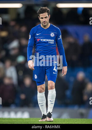 London, UK. 02nd Jan, 2019. Cesc Fabregas of Chelsea at full time during the Premier League match between Chelsea and Southampton at Stamford Bridge, London, England on 2 January 2019. Photo by Andy Rowland. Credit: Andrew Rowland/Alamy Live News Stock Photo