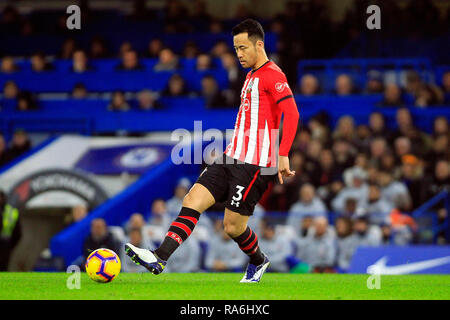London, UK. 02nd Jan, 2019. Maya Yoshida of Southampton in action. Premier League match, Chelsea v Southampton at Stamford Bridge in London on Wednesday 2nd January 2019. this image may only be used for Editorial purposes. Editorial use only, license required for commercial use. No use in betting, games or a single club/league/player publications. pic by Steffan Bowen/ Credit: Andrew Orchard sports photography/Alamy Live News Stock Photo