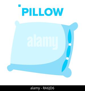Pillow Vector. Healthy Sleep. Rest Symbol. Isolated Flat Cartoon Illustration Stock Vector