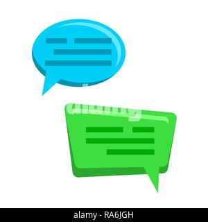 Chat Bubbles Icons Vector. Web Message. Dialog Boxes. Conversation Concept. Isolated Flat Cartoon Illustration Stock Vector