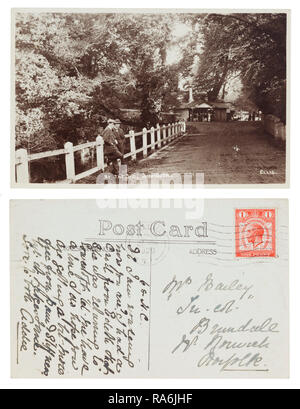 Postcard of the river Sid in Sidmouth from Addie to Mrs Bailey, Su col, Brundall, Norwich in June 1929 Stock Photo