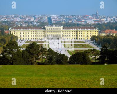 View from the Gloriette to Schönbrunn Palace, Vienna, Austria Stock Photo