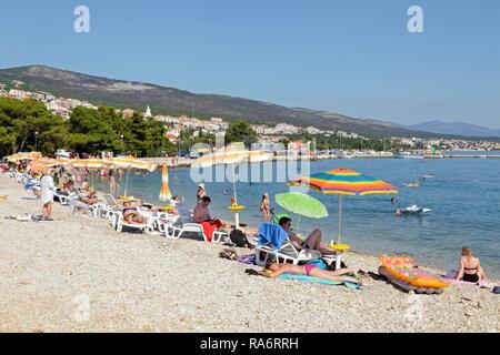 Beach, Crikvenica, Kvarner Gulf, Croatia Stock Photo