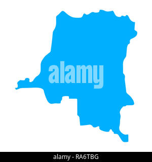 Silhouette map of the Democratic Republic of the Congo isolated over a ...