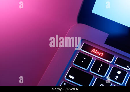 Computer keyboard with Alert button Stock Photo