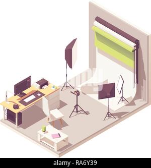 Vector isometric low poly Photo studio room icon Stock Vector Image ...