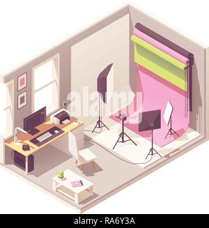 Vector isometric photo studio Stock Vector