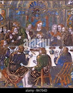 Jean Penicaud I, Plaque with the Last Supper, French, c. 1480 - after 1541, c. 1530, enamel painted on copper reimagined Stock Photo