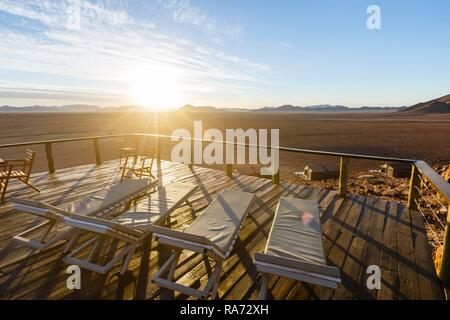 Pool Terrace, Elegant Desert Lodge, Sesriem, Namibia Stock Photo