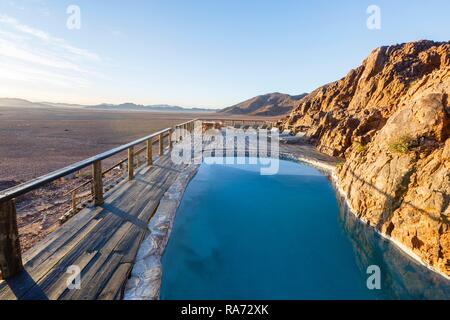 Pool on the mountain, Elegant Desert Lodge, Sesriem, Namibia Stock Photo