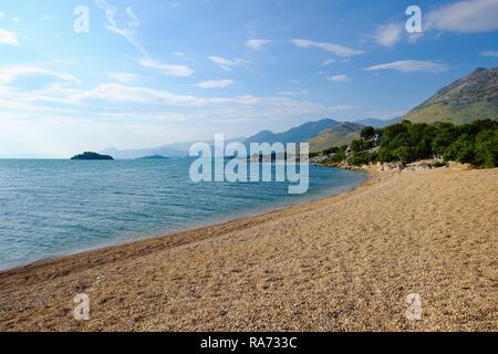 Beach in Murici, Lake Skadar, Skadarsko Jezero, Lake Skadar National Park, near Bar, Montenegro Stock Photo