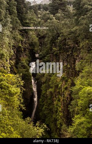 Corrieshalloch Gorge, Measach waterfalls, viewing platform, Ullapool, Scotland, Great Britain Stock Photo