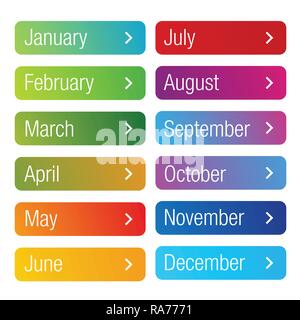 Month of the year button set Stock Vector