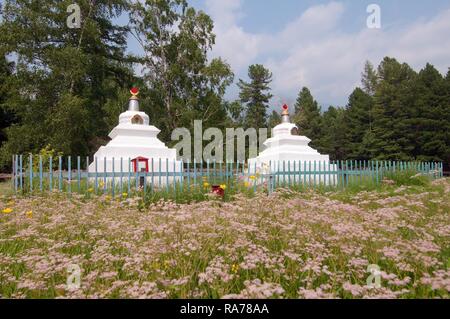 Datsan, Buddhist university monastery, Arshan, Tunkinsky District, Republic of Buryatia, Siberia, Russian Federation, Eurasia Stock Photo