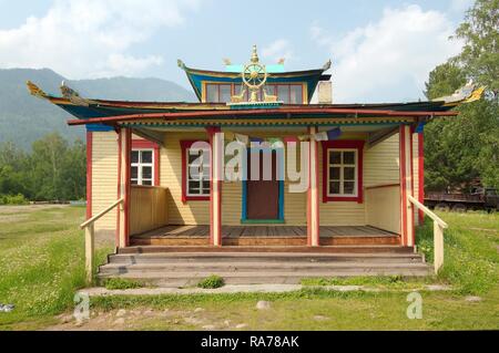 Datsan, Buddhist university monastery, Arshan, Tunkinsky District, Republic of Buryatia, Siberia, Russian Federation, Eurasia Stock Photo