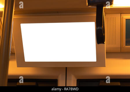 Blank moniter for advertising or announcement in skytrain Stock Photo