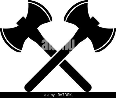 Two double-faced viking axes icon black color vector I flat style simple image Stock Vector