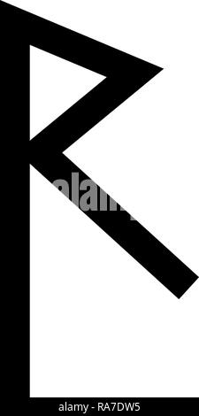 Raido rune raid symbol road icon set white color I flat outline style ...
