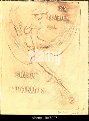 Pierre Roche, Femme et Cygne, 22 fevrier 1912, Diner Japonaise (Woman and Bird, 22 February 1912, J, French, 1855- reimagined Stock Photo