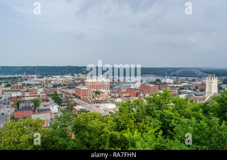 Aerial view of downtown Dubuque Stock Photo
