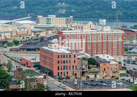 Aerial view of downtown Dubuque Stock Photo
