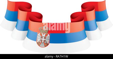 Serbia flag, vector illustration on a white background Stock Vector
