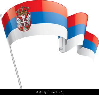 Serbia flag, vector illustration on a white background Stock Vector