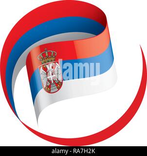 Serbia flag, vector illustration on a white background Stock Vector