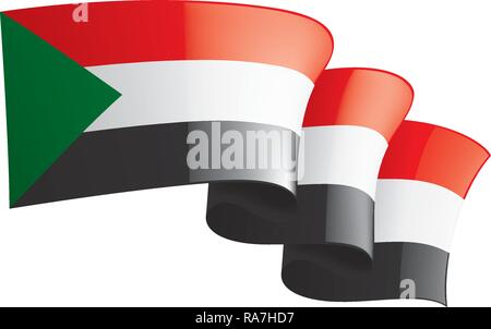 Sudan flag, vector illustration on a white background Stock Vector