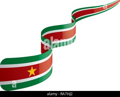 Suriname flag, vector illustration on a white background Stock Vector