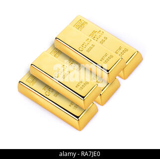 Gold bars isolated on white background Stock Photo - Alamy