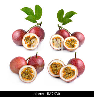 Passion fruit on white background Stock Photo