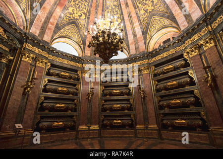 San Lorenzo de El Escorial, Madrid Province, Spain.  The Pantheon of the Kings.  In Spanish El Panteón de los Reyes or La Cripta Real.  It contains th Stock Photo